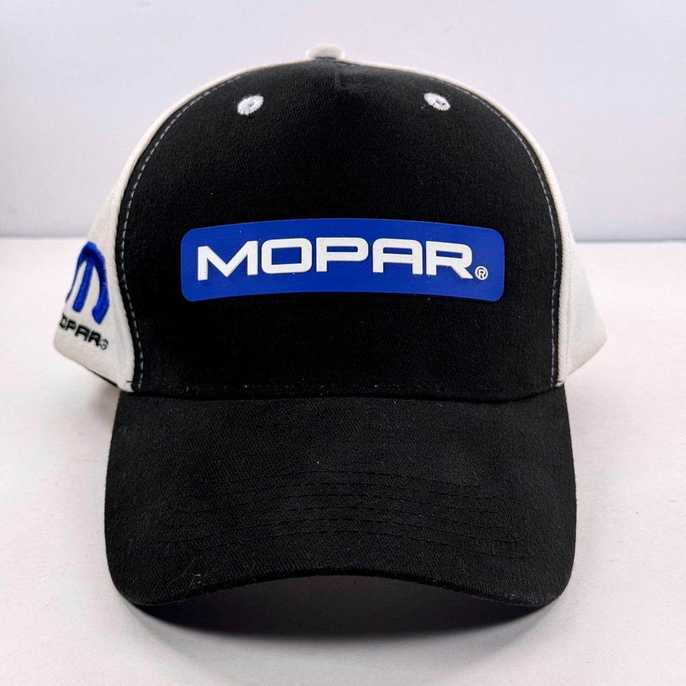 Mopar Racing Snapback Hat Black White Blue Logo Cotton Adjustable Cap RN159241